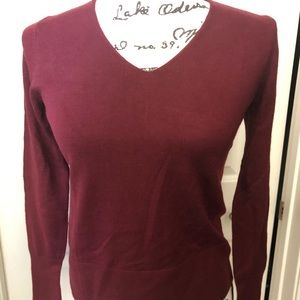 Petite Rib Trim V-Neck Sweater